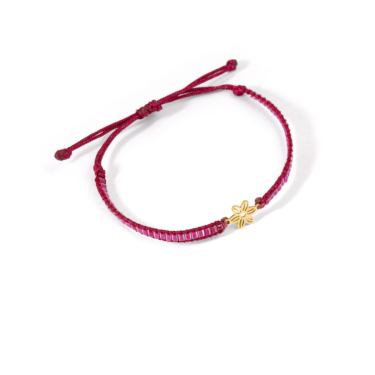 دستبند طلا بافت منجوقی گل گالری طلا پرسته