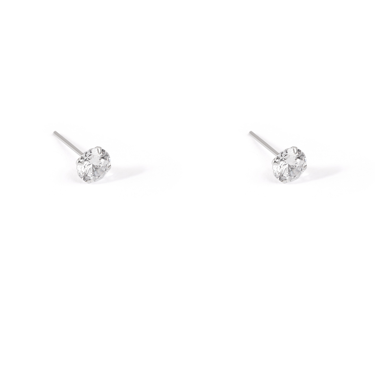 گوشواره نقره تک نگین بزرگ گالری طلا پرسته