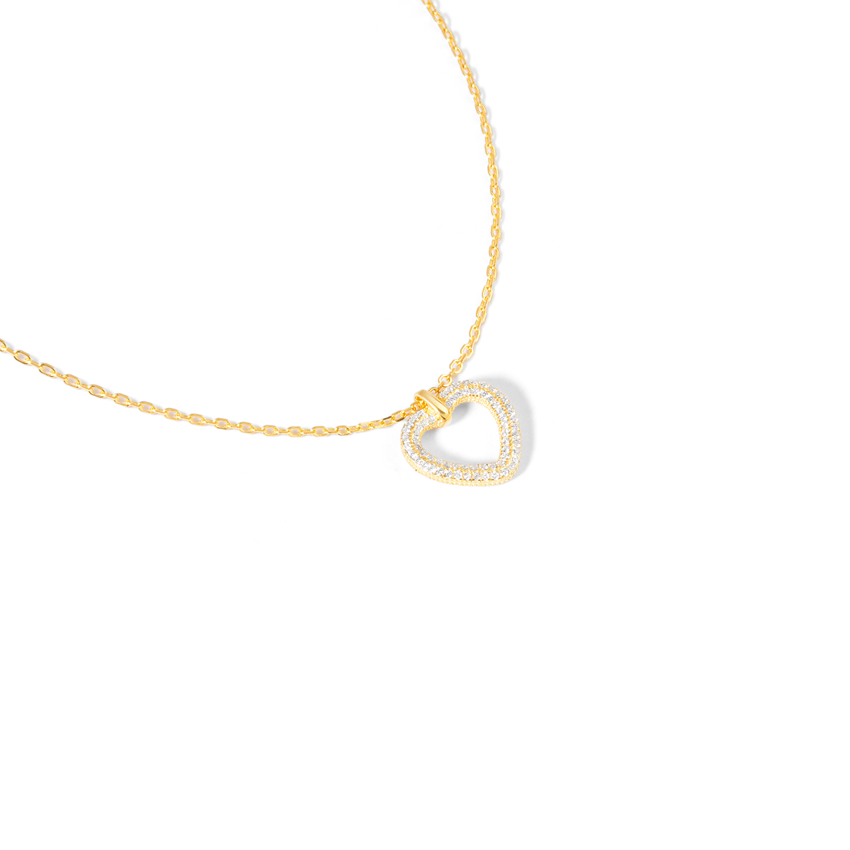 گردنبند نقره قلب نگین دار گالری طلا پرسته