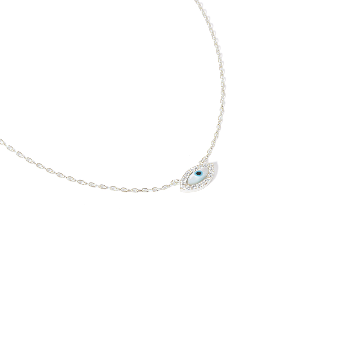 گردنبند نقره چشم نظر نگین دار گالری طلا پرسته