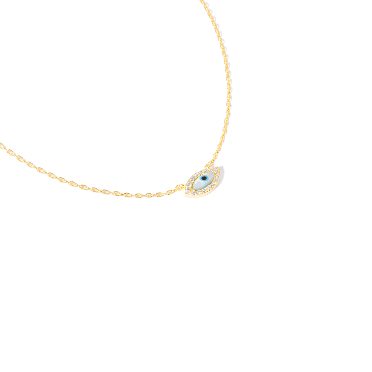 گردنبند نقره چشم نظر نگین دار گالری طلا پرسته