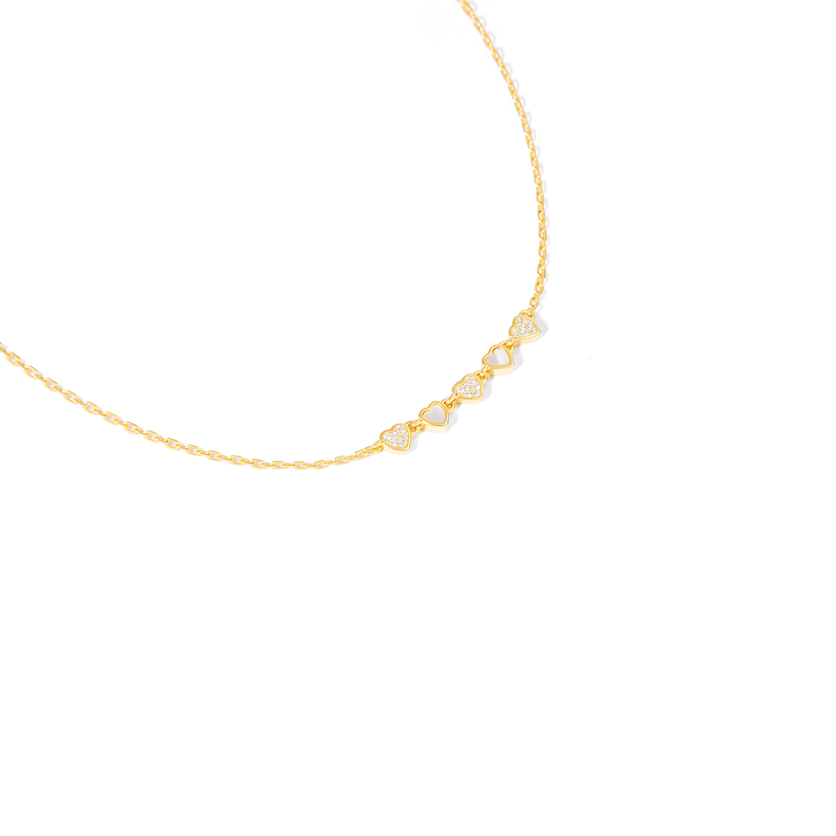 گردنبند نقره نگین دار زنجیره عشق گالری طلا پرسته