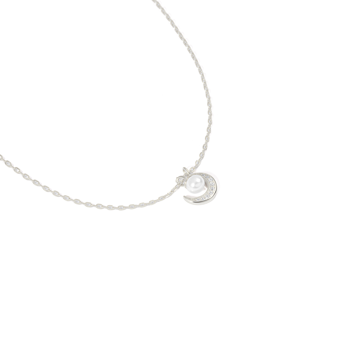 گردنبند نقره ماه و مروارید گالری طلا پرسته