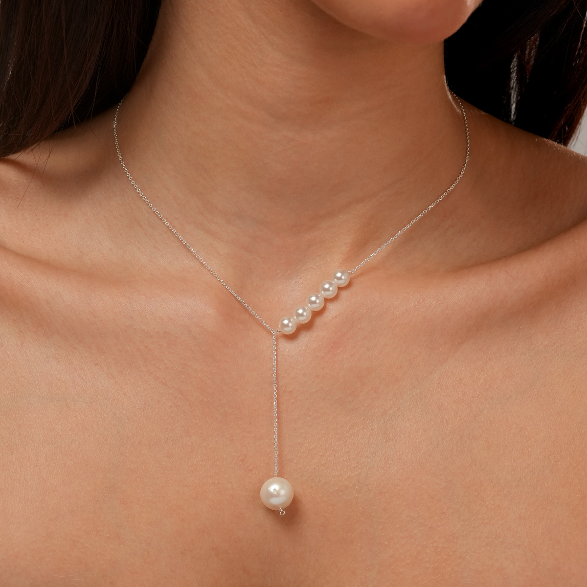 گردنبند نقره مروارید دراپ گالری طلا پرسته