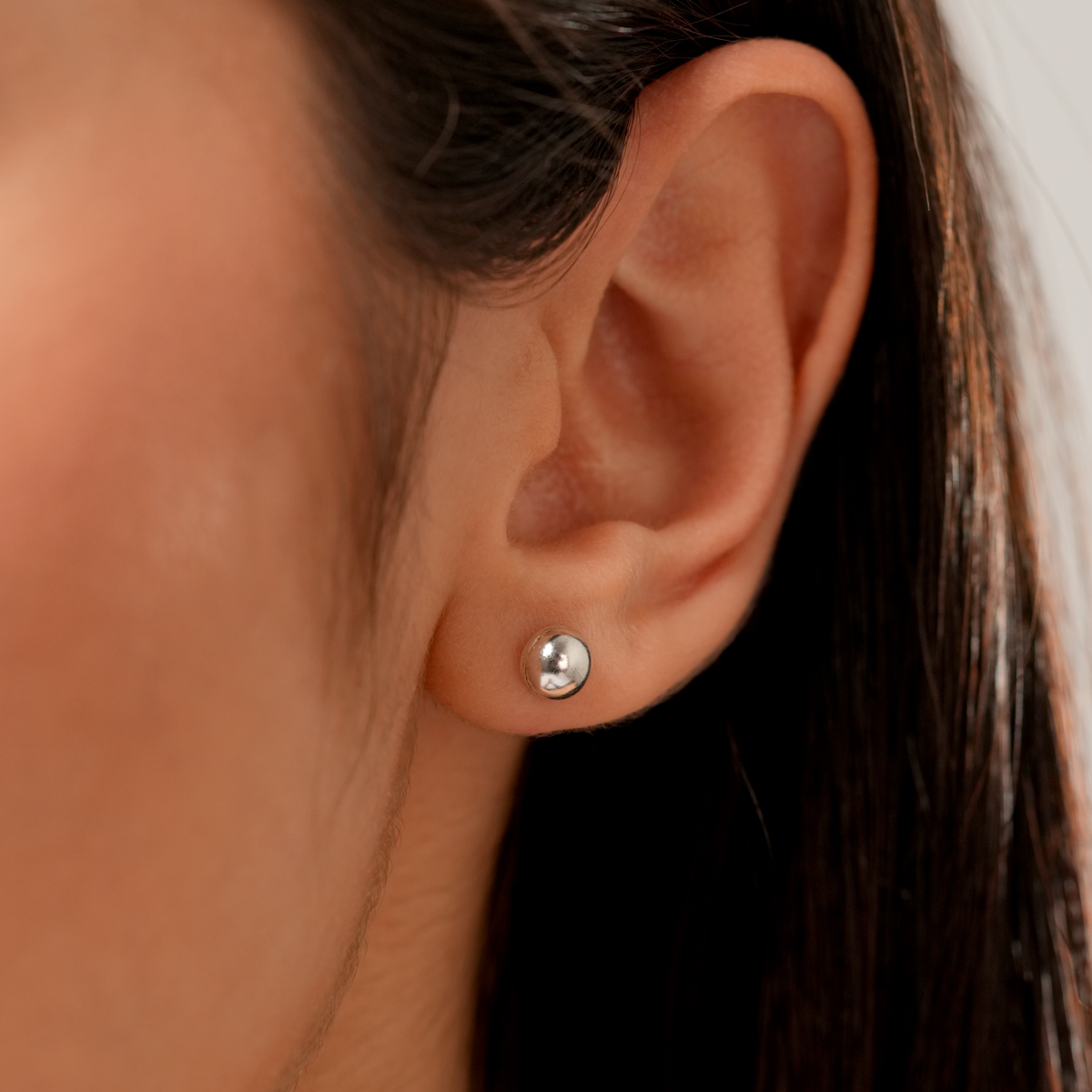 گوشواره نقره نیم گوی گالری طلا پرسته