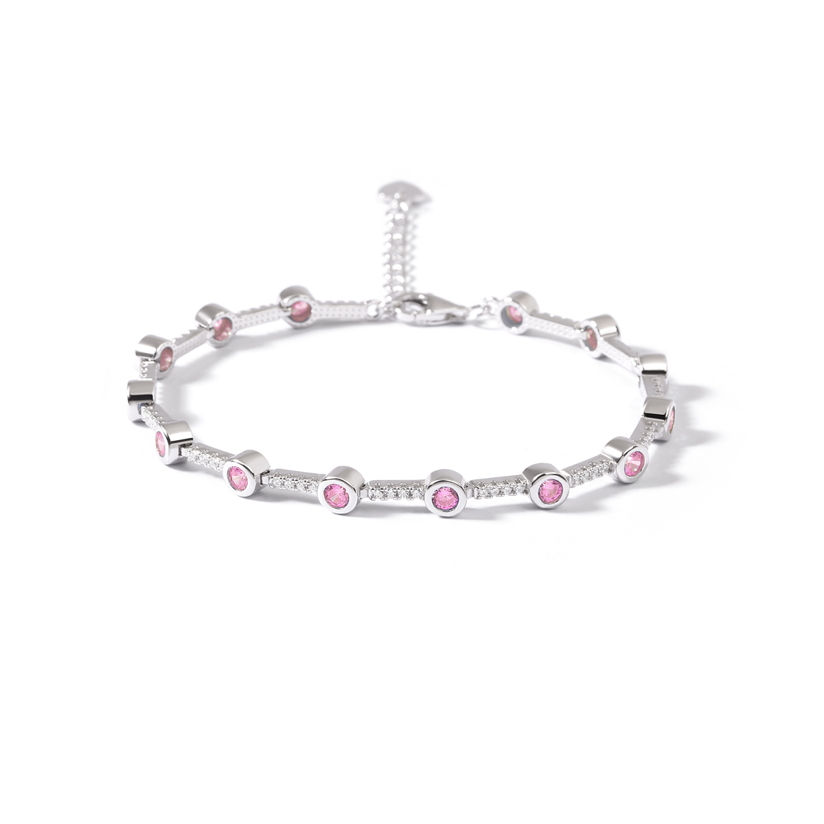 دستبند نقره لونا صورتی گالری طلا پرسته