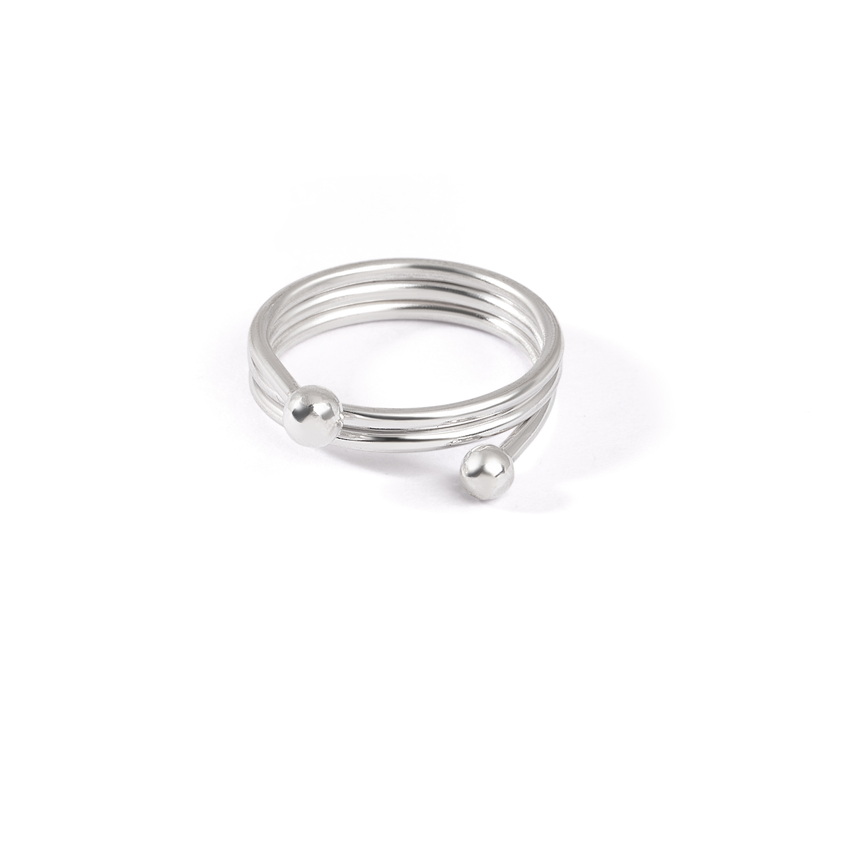 انگشتر نقره فنری دو گوی گالری طلا پرسته