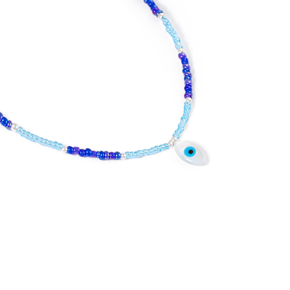 گردنبند نقره سنگی چشم نظر گالری طلا پرسته