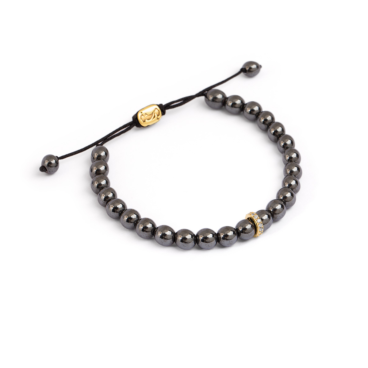 دستبند طلا سنگی حدید تیره و رینگ نگین دار گالری طلا پرسته