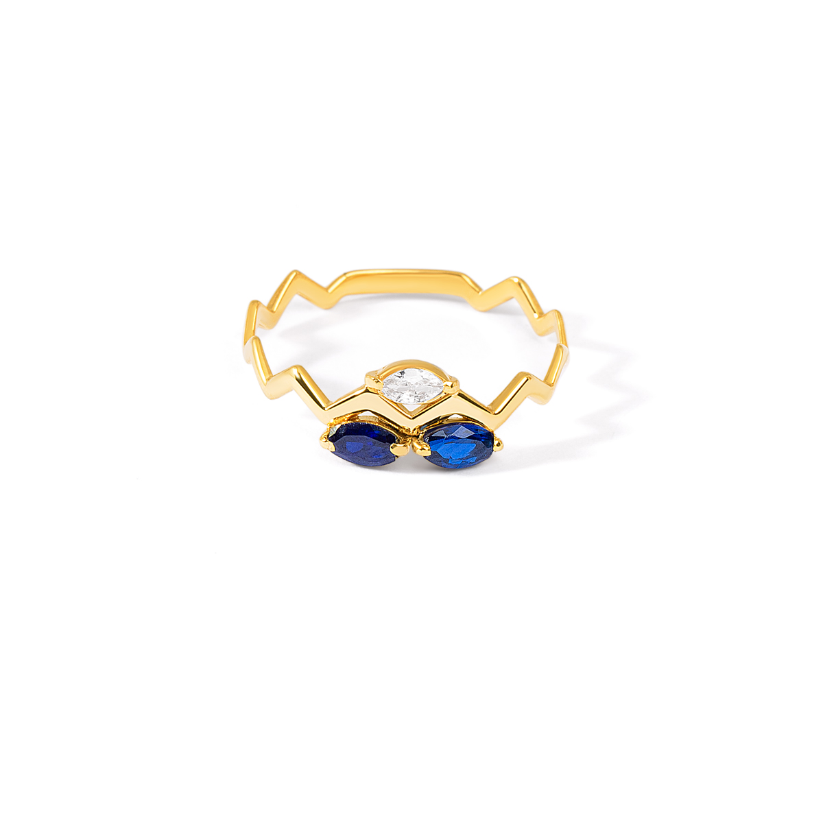 انگشتر طلا زیگزاگی سه مارکیز گالری طلا پرسته