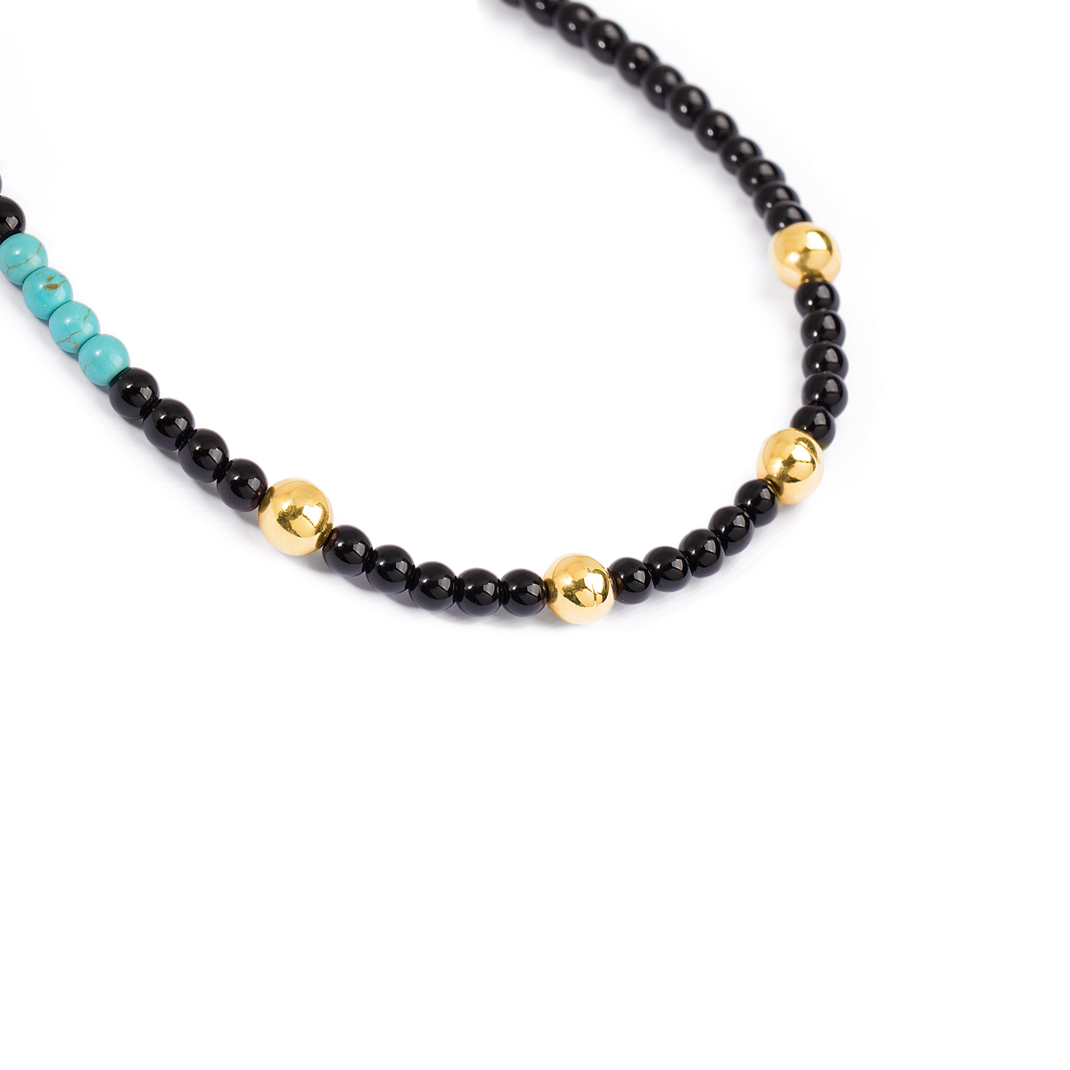 گردنبند طلا سنگی چهار گوی گالری طلا پرسته