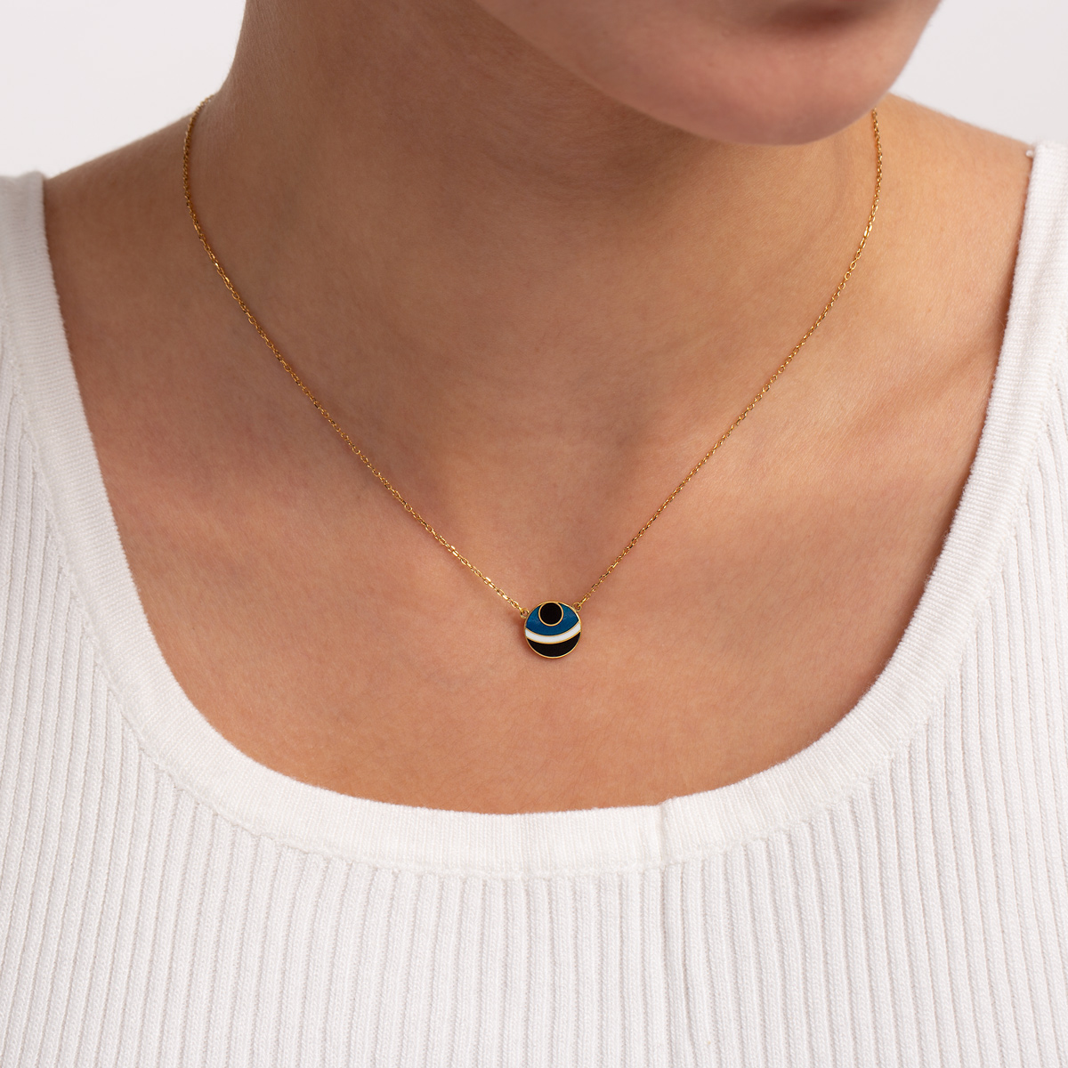 گردنبند طلا مینا کاری چشم گالری طلا پرسته