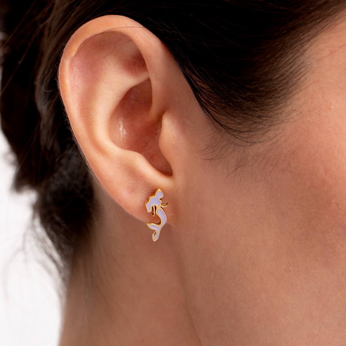 گوشواره طلا مینا کاری پری دریایی گالری طلا پرسته