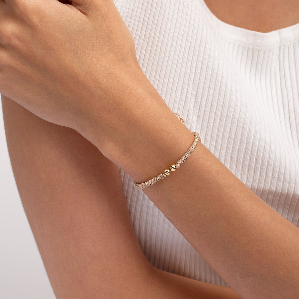 دستبند طلا بافت دو گوی گالری طلا پرسته