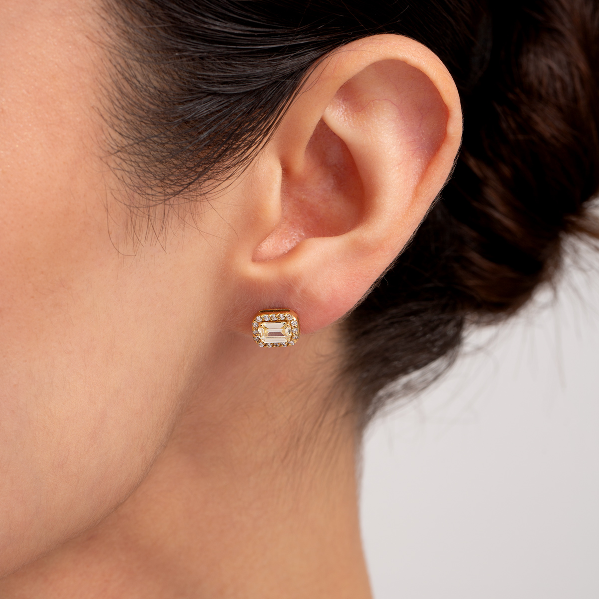 گوشواره طلا امیلین زرد گالری طلا پرسته