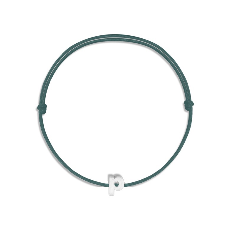 دستبند نقره بافت حرف P گالری طلا پرسته