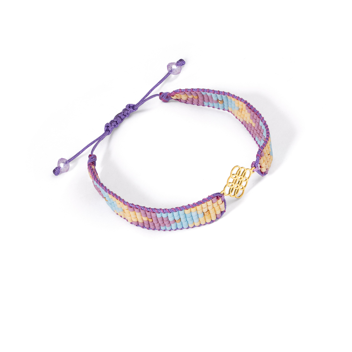 دستبند طلا بافت منجوقی لوزی دایره گالری طلا پرسته