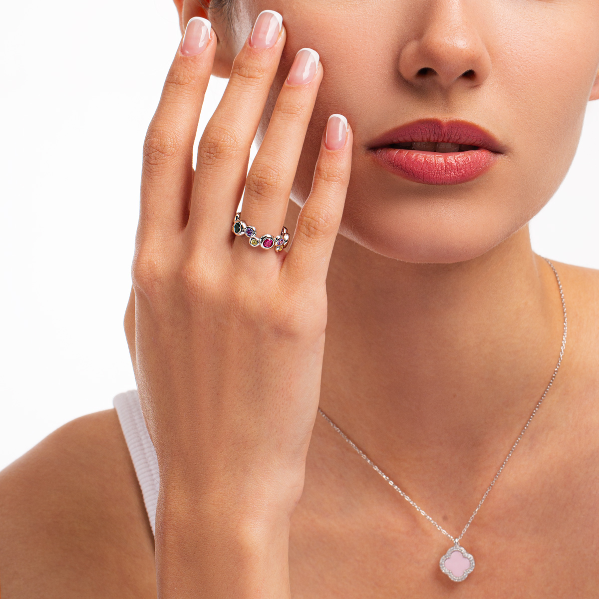 انگشتر نقره مولتی کالر بابِل گالری طلا پرسته