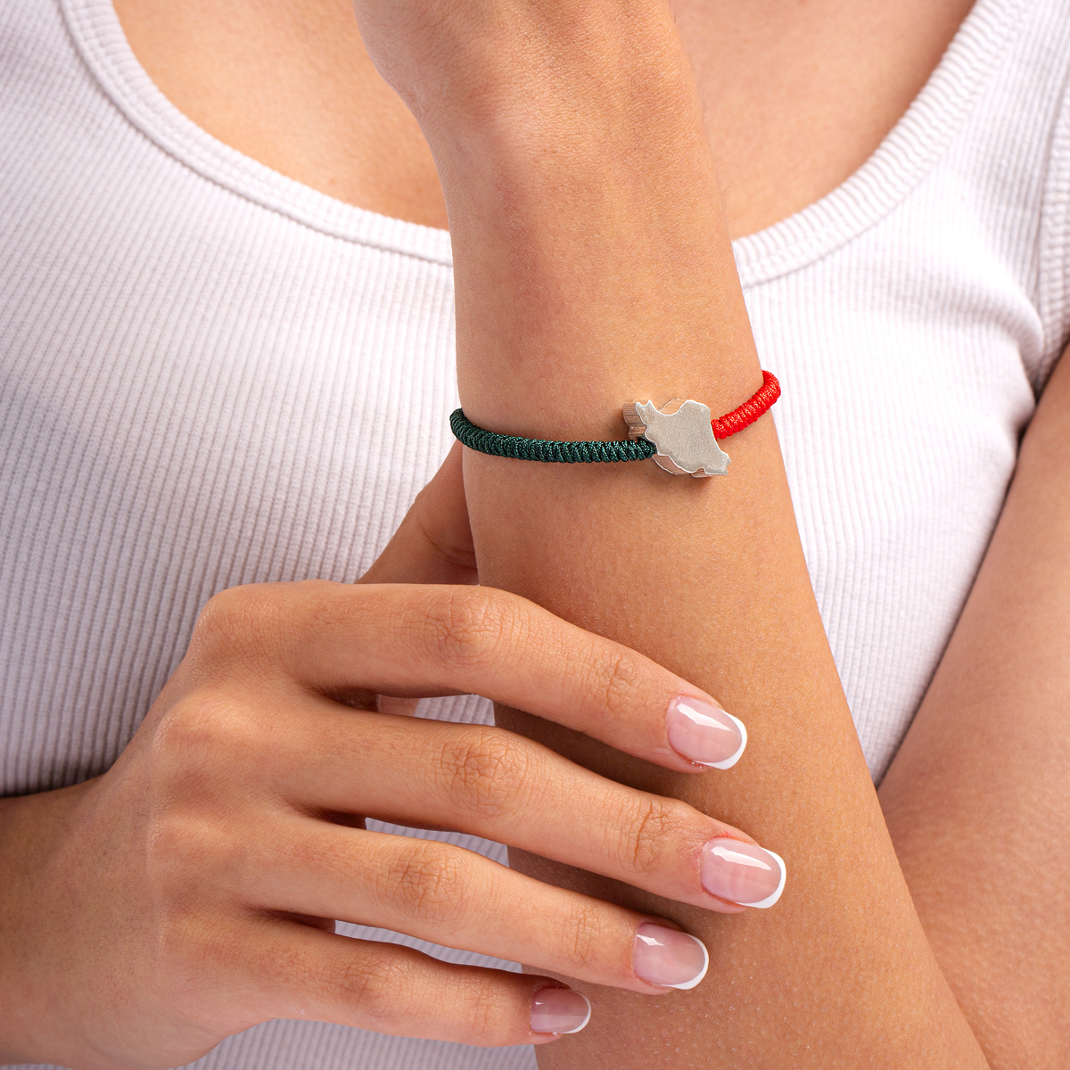 دستبند نقره بافت نقشه ایران گالری طلا پرسته