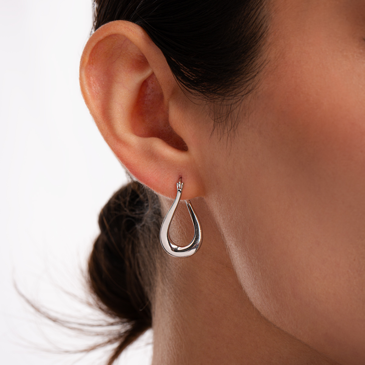 گوشواره نقره کلیپسی اشک کوچک گالری طلا پرسته