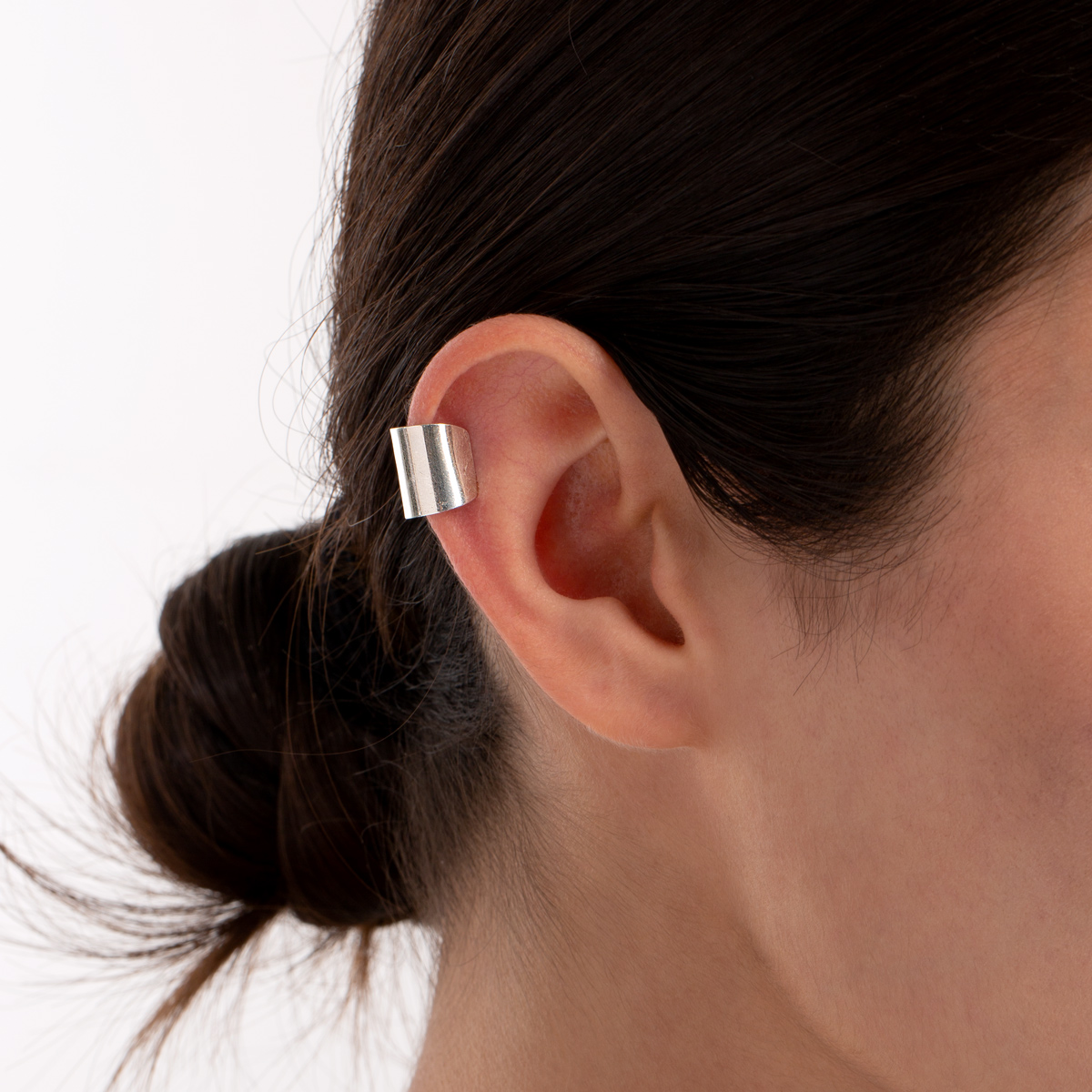 ایر کاف " ear cuff " نقره مستطیل پهن گالری طلا پرسته