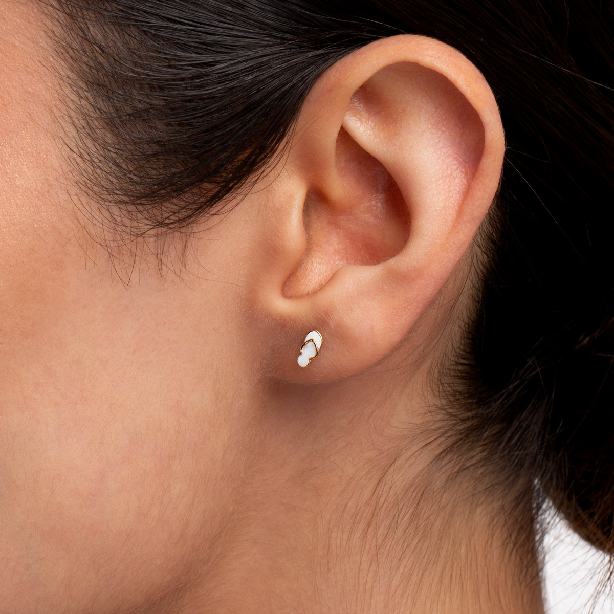 گوشواره طلا تک لنگه مینا کاری صندل گالری طلا پرسته