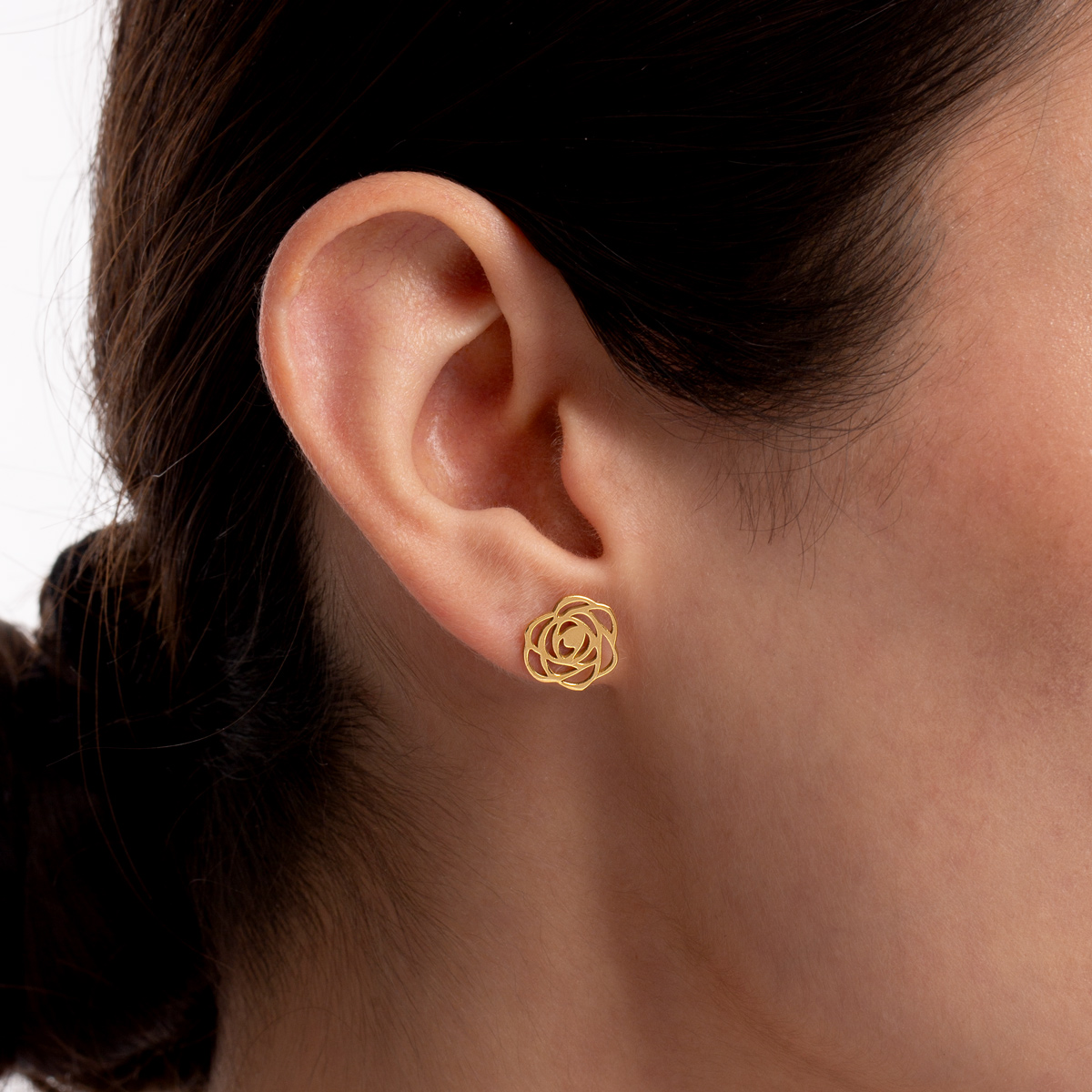 گوشواره طلا تک لنگه گل رز گالری طلا پرسته