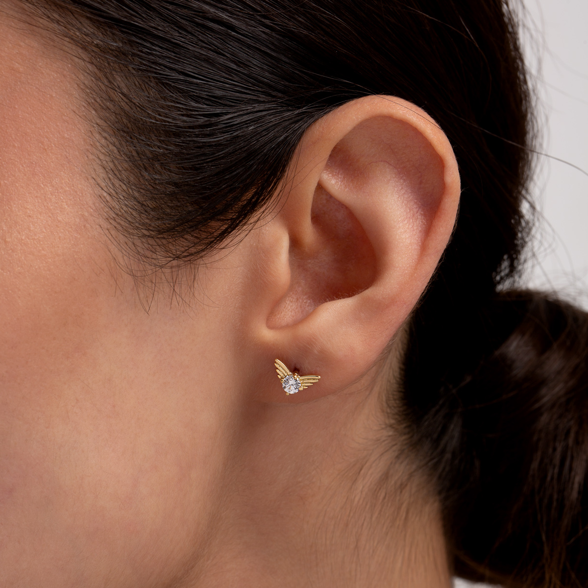 پیرسینگ طلا بال تک نگین گالری طلا پرسته