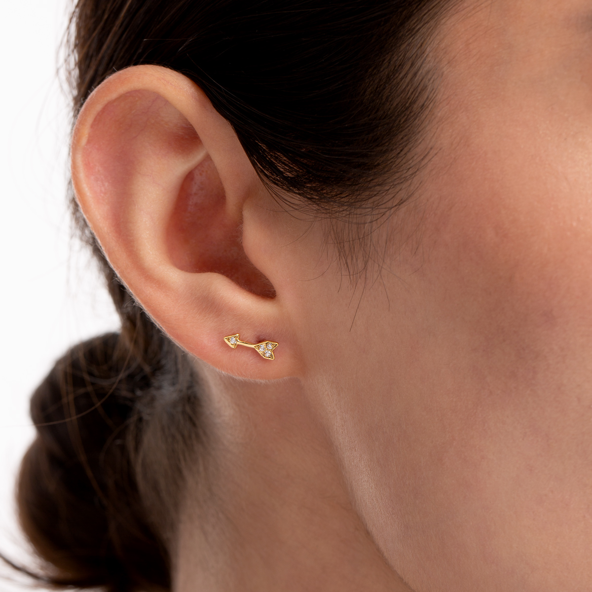 پیرسینگ طلا نگین دار پیکان گالری طلا پرسته