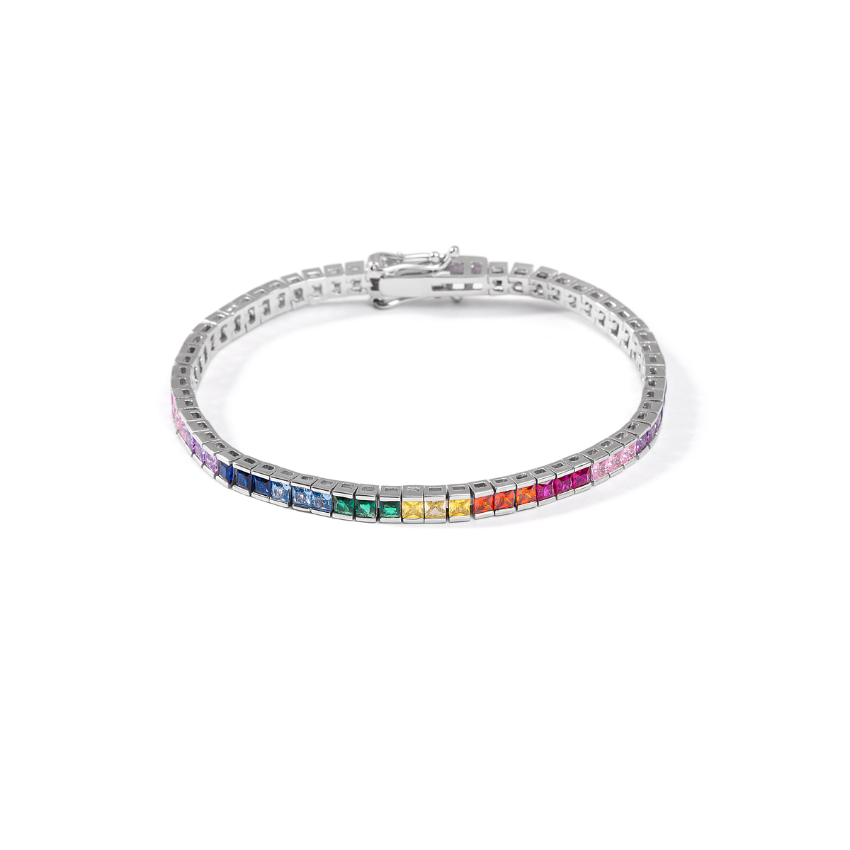 دستبند نقره تنیسی مولتی کالر گالری طلا پرسته