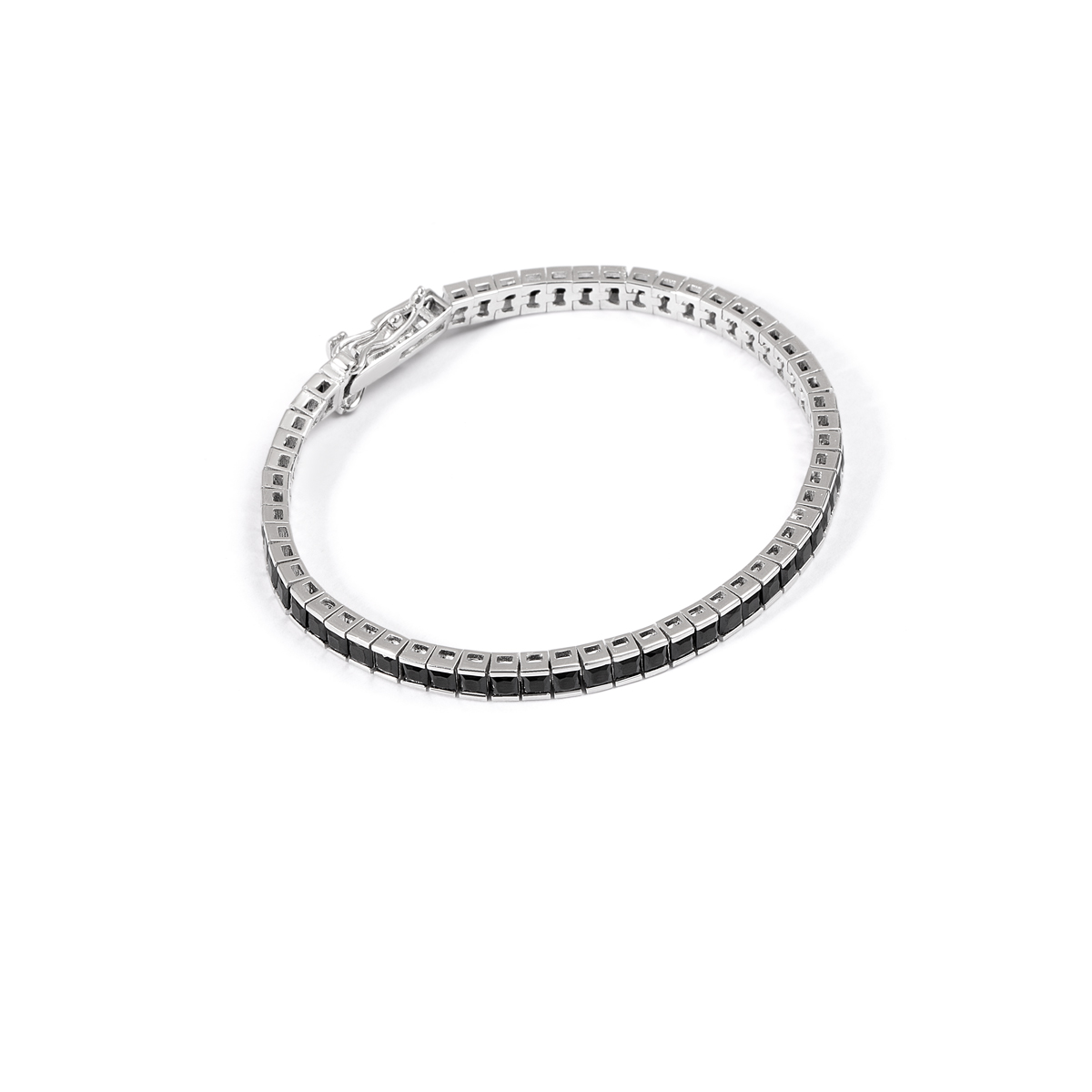 دستبند نقره تنیسی مشکی گالری طلا پرسته