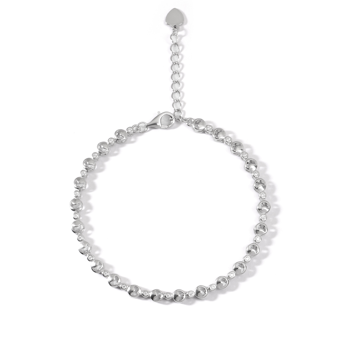 دستبند نقره نگین دار حباب گالری طلا پرسته