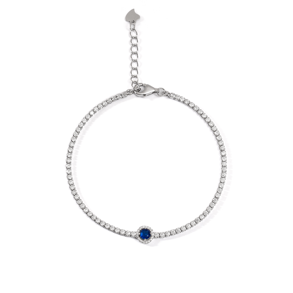 دستبند نقره نگین دار لونا سرمه ای گالری طلا پرسته