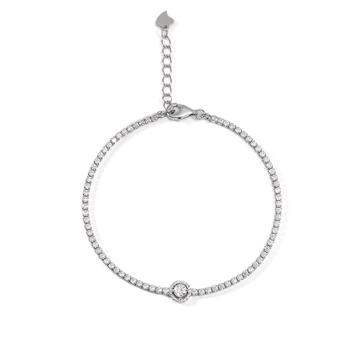 دستبند نقره نگین دار لونا سفید گالری طلا پرسته