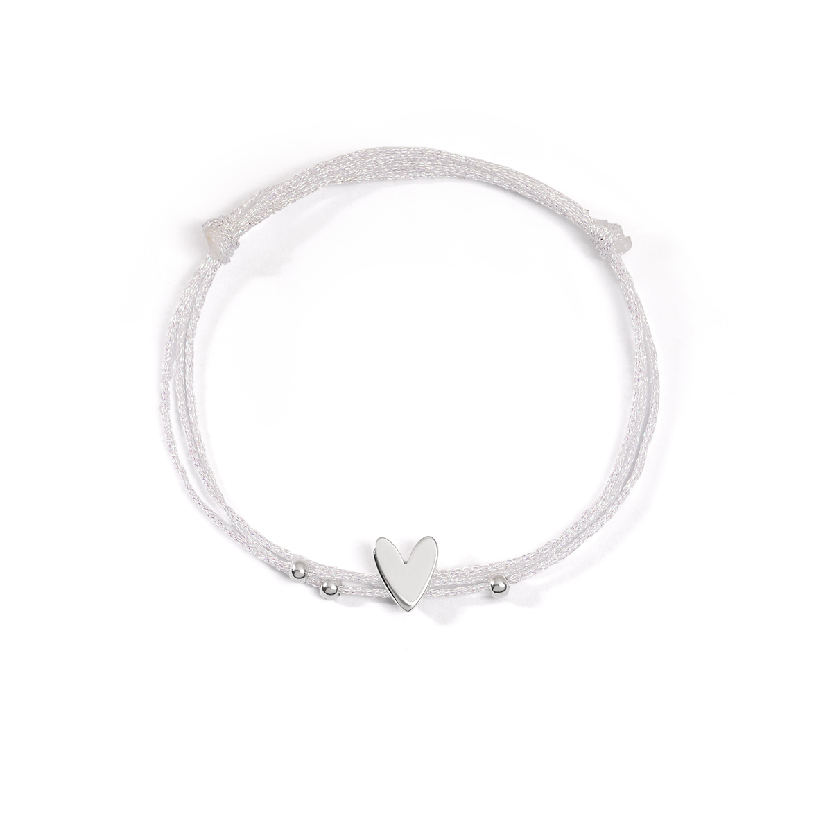 دستبند نقره بافت قلب و گوی گالری طلا پرسته