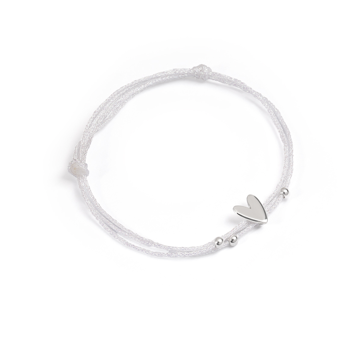 دستبند نقره بافت قلب و گوی گالری طلا پرسته