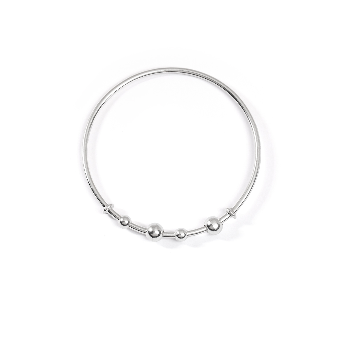 بنگل نقره چهار گوی گالری طلا پرسته