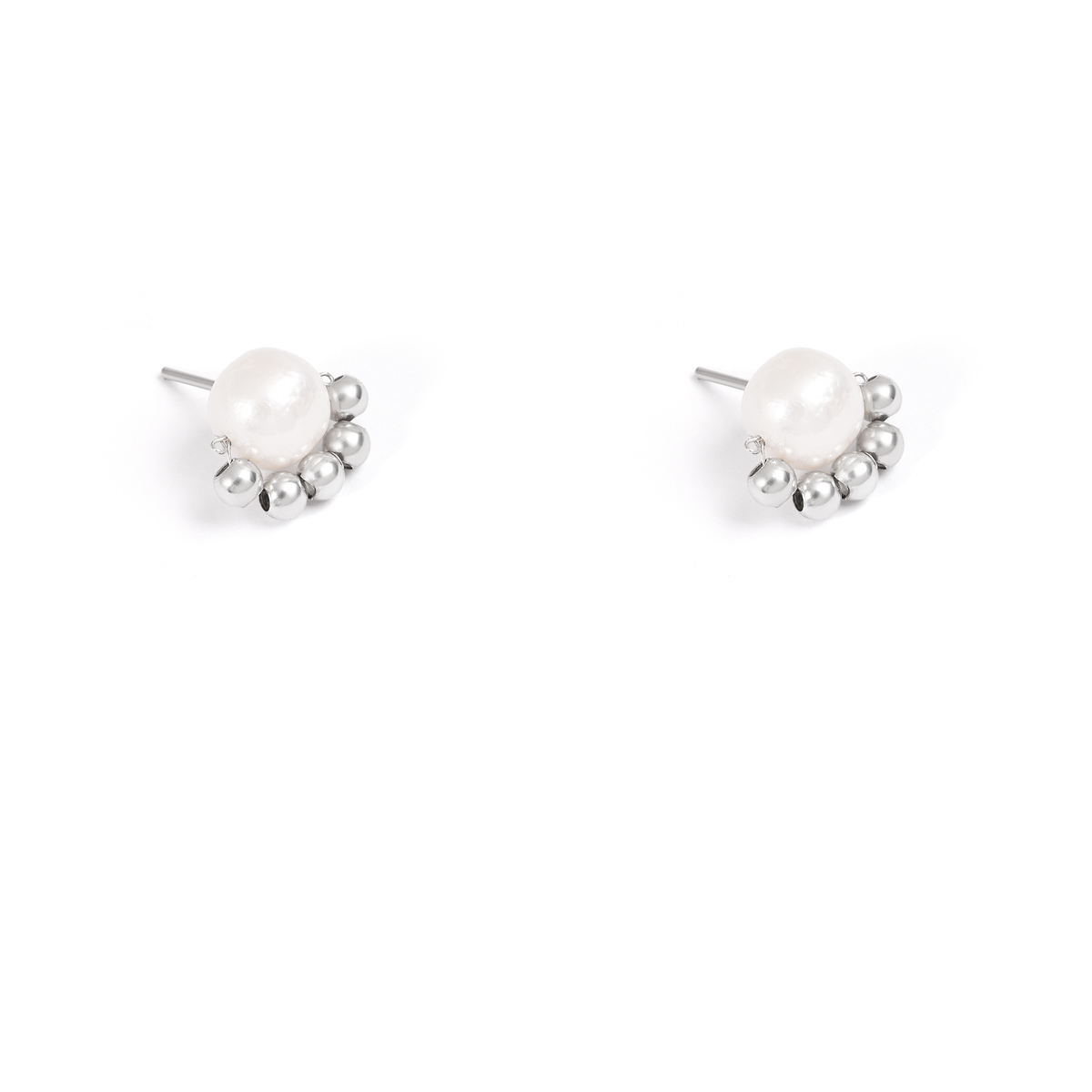 گوشواره نقره مروارید پنج گوی گالری طلا پرسته