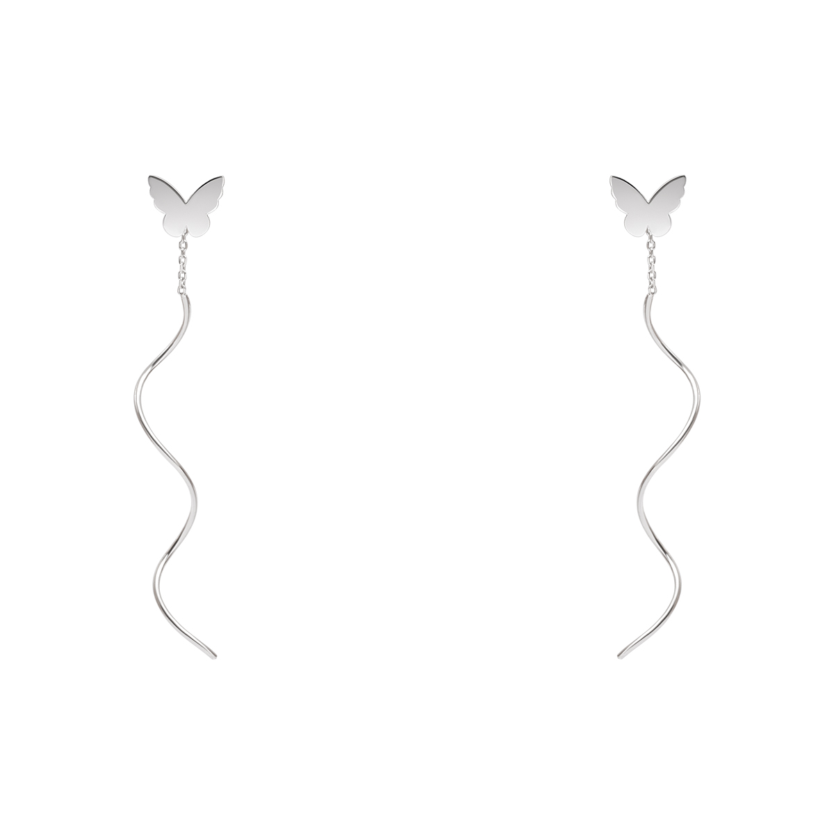 گوشواره نقره پروانه پیچ گالری طلا پرسته