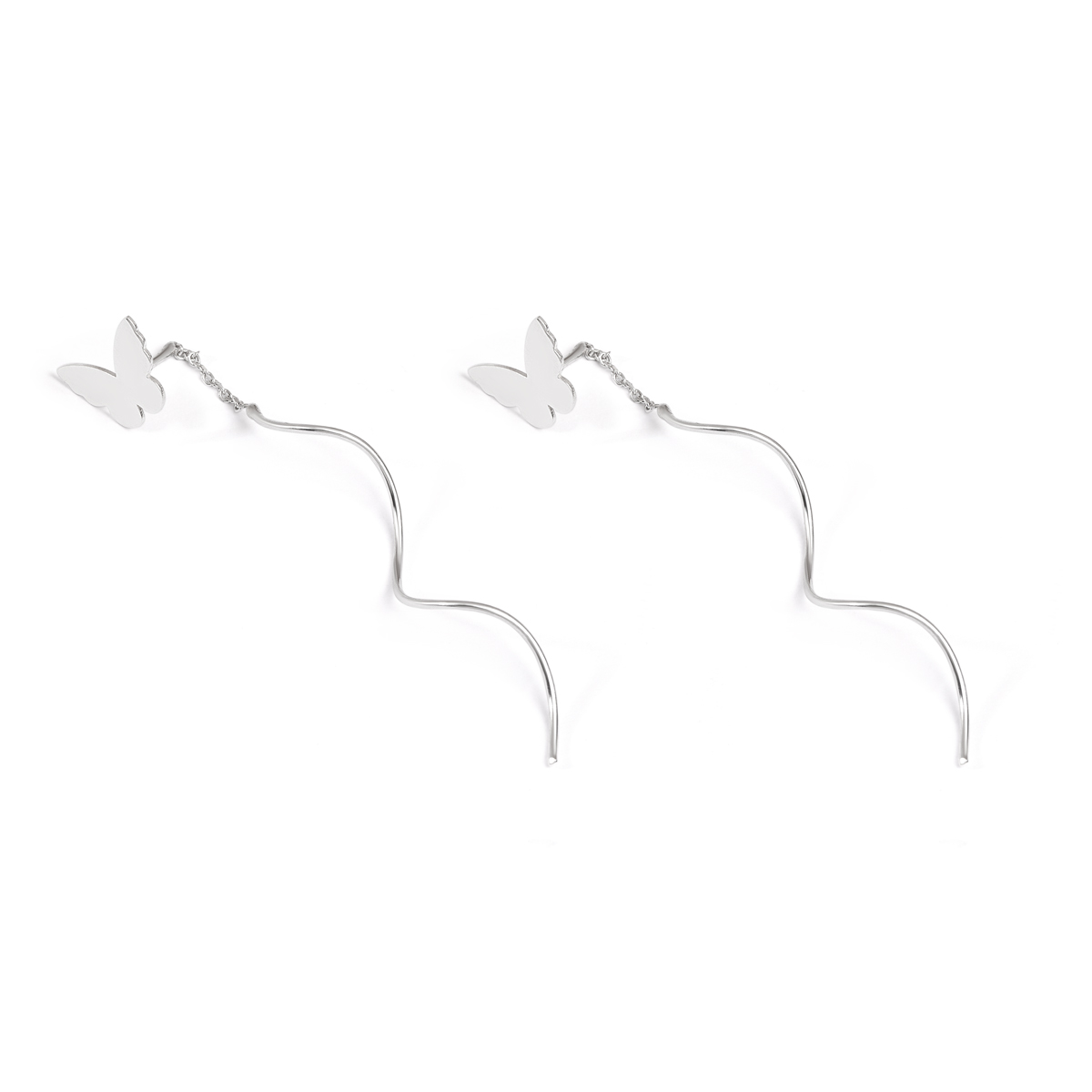 گوشواره نقره پروانه پیچ گالری طلا پرسته