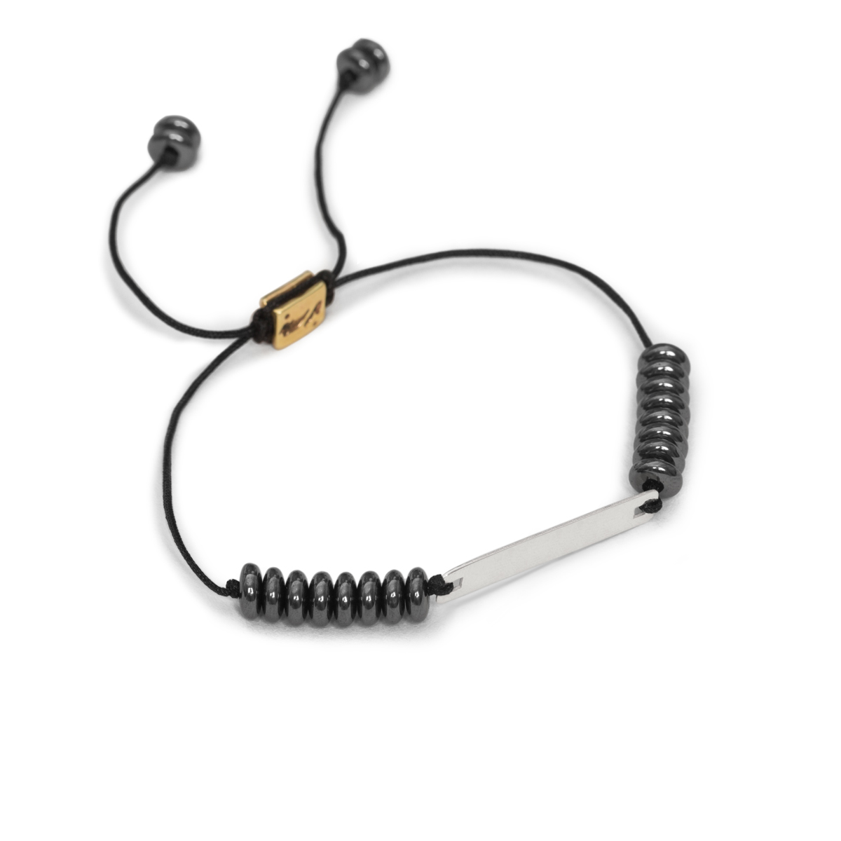 دستبند نقره سنگی پلیت باریک گالری طلا پرسته