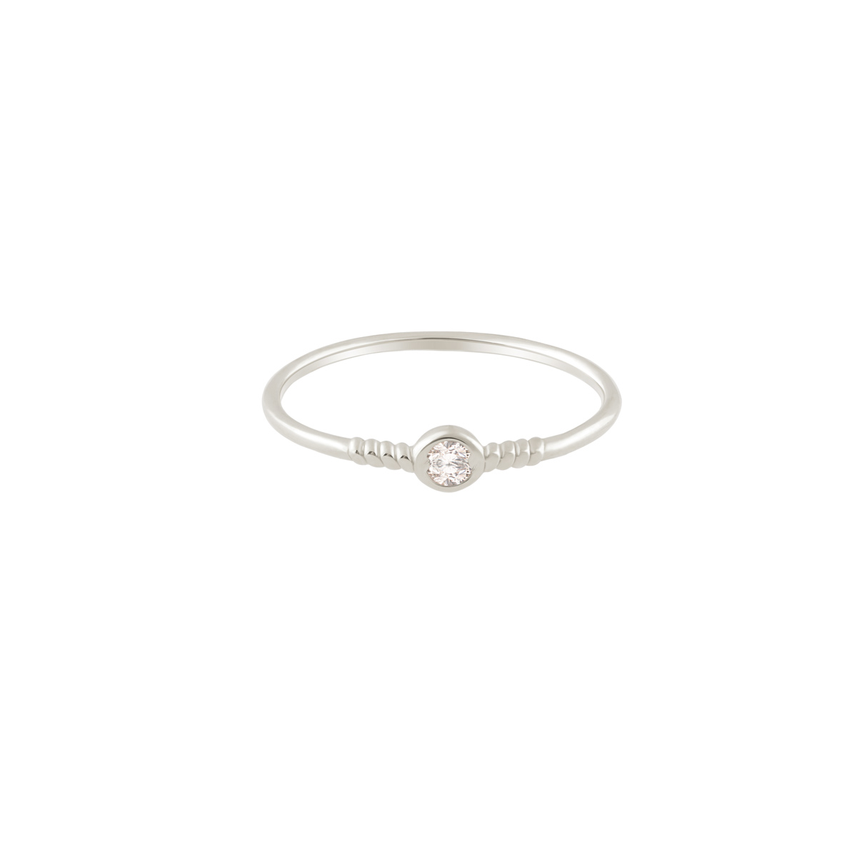 انگشتر نقره تک لونا سفید گالری طلا پرسته