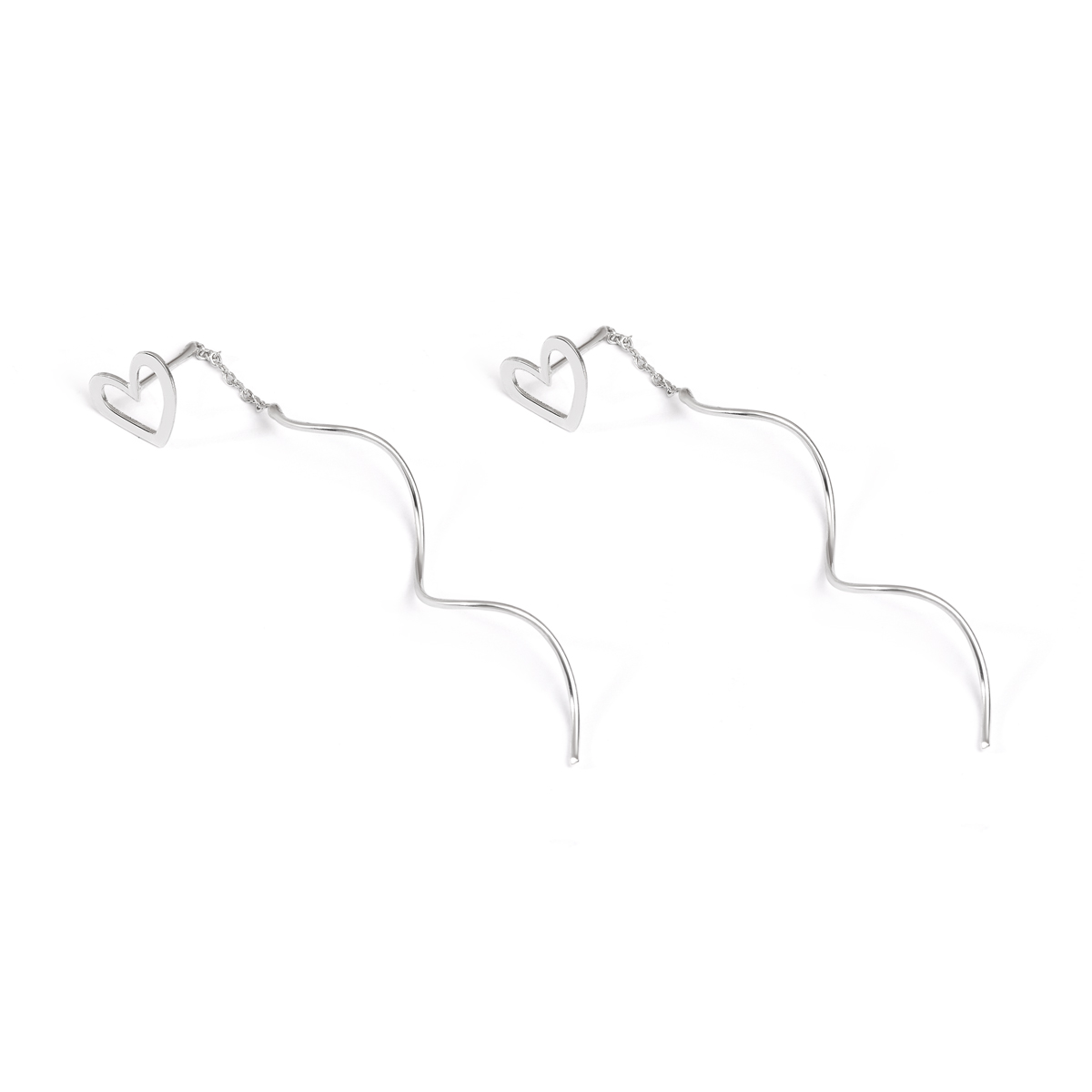 گوشواره نقره قلب پیچ گالری طلا پرسته