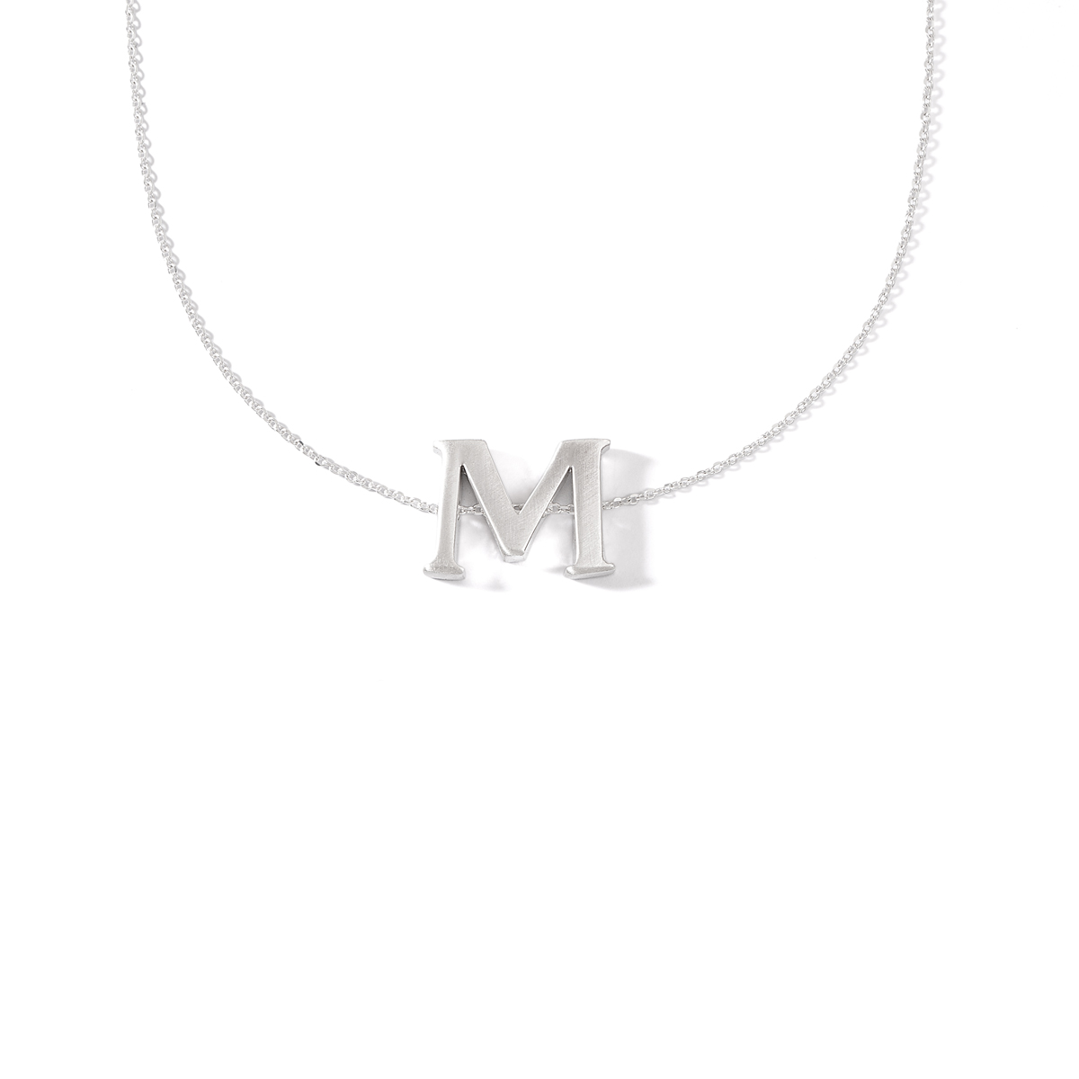 گردنبند نقره حرف M گالری طلا پرسته