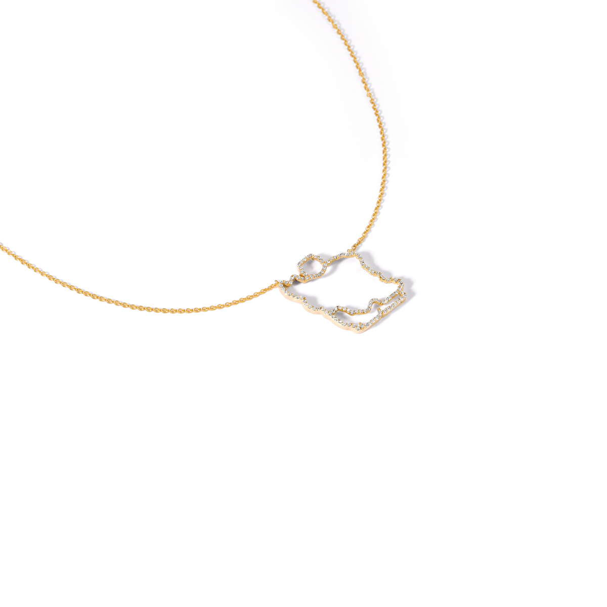 گردنبند طلا نگین دار نقشه ایران گالری طلا پرسته