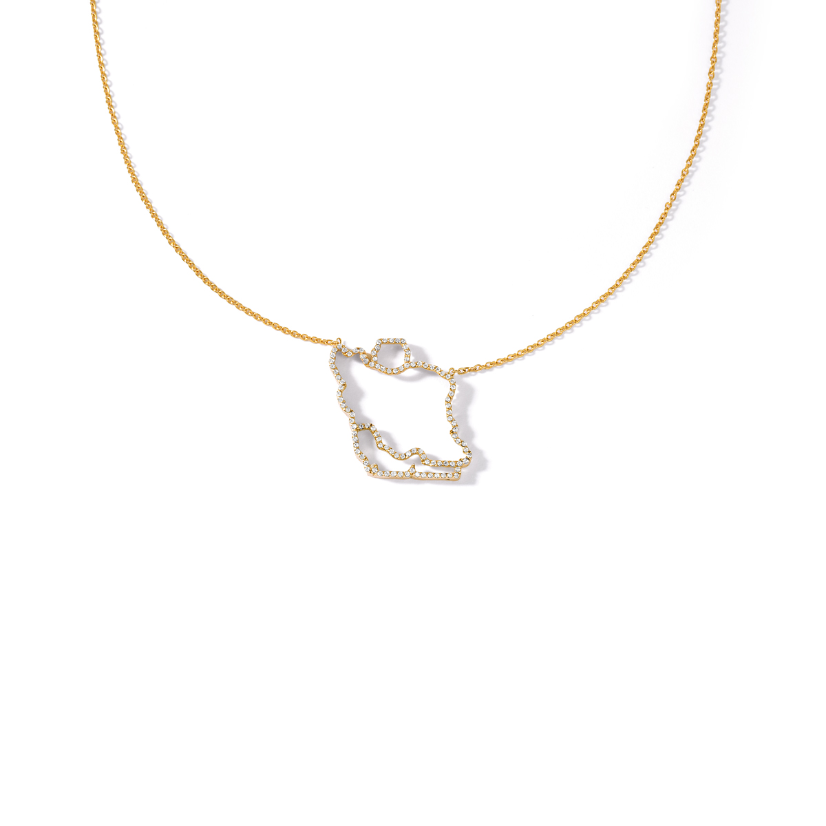 گردنبند طلا نگین دار نقشه ایران گالری طلا پرسته