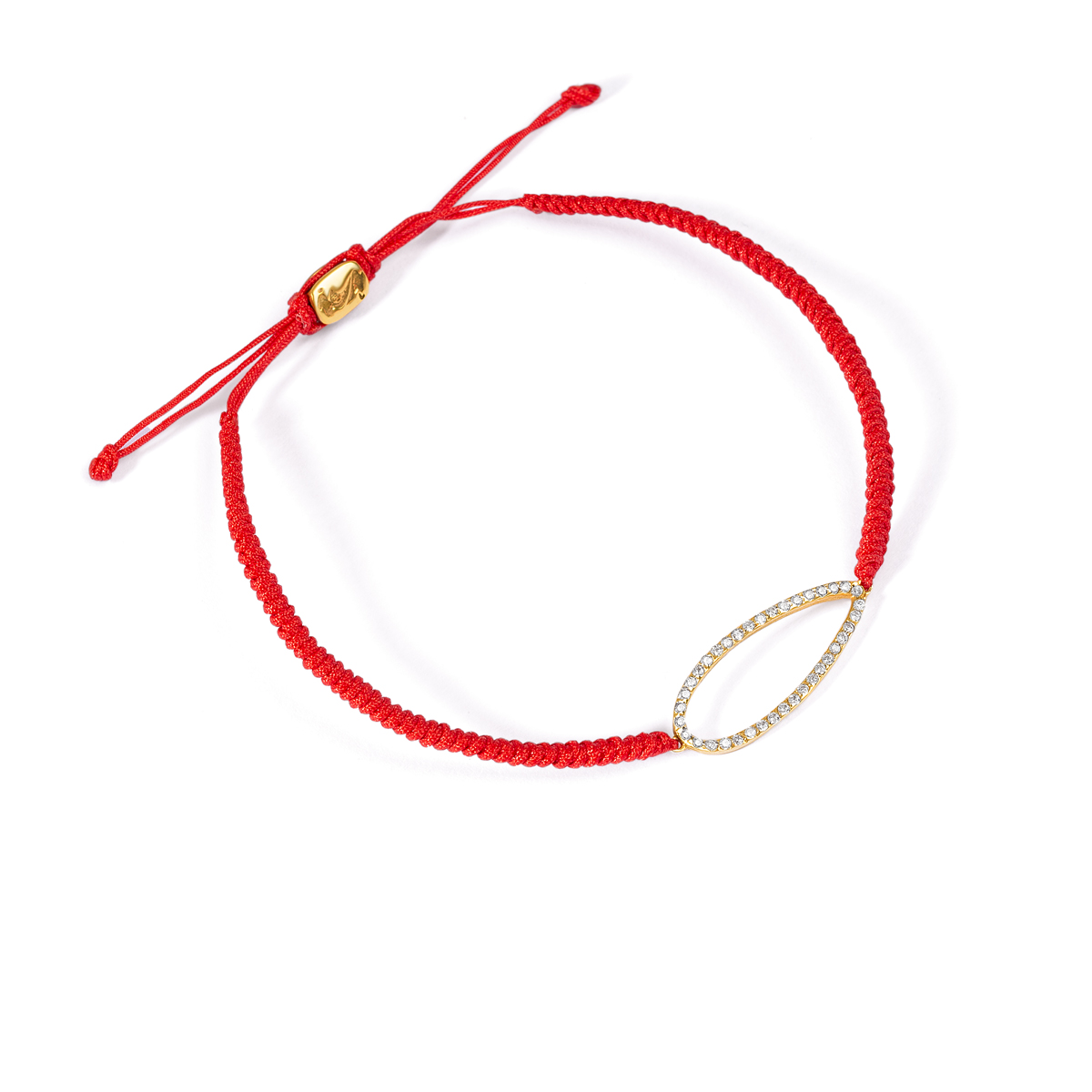 دستبند طلا بافت بیضی نگین دار گالری طلا پرسته