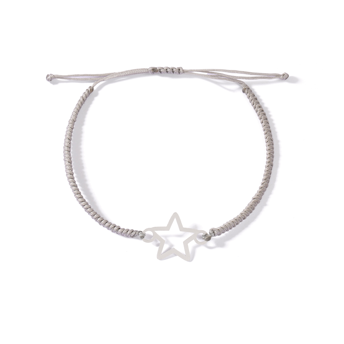 دستبند نقره بافت ستاره تو خالی گالری طلا پرسته