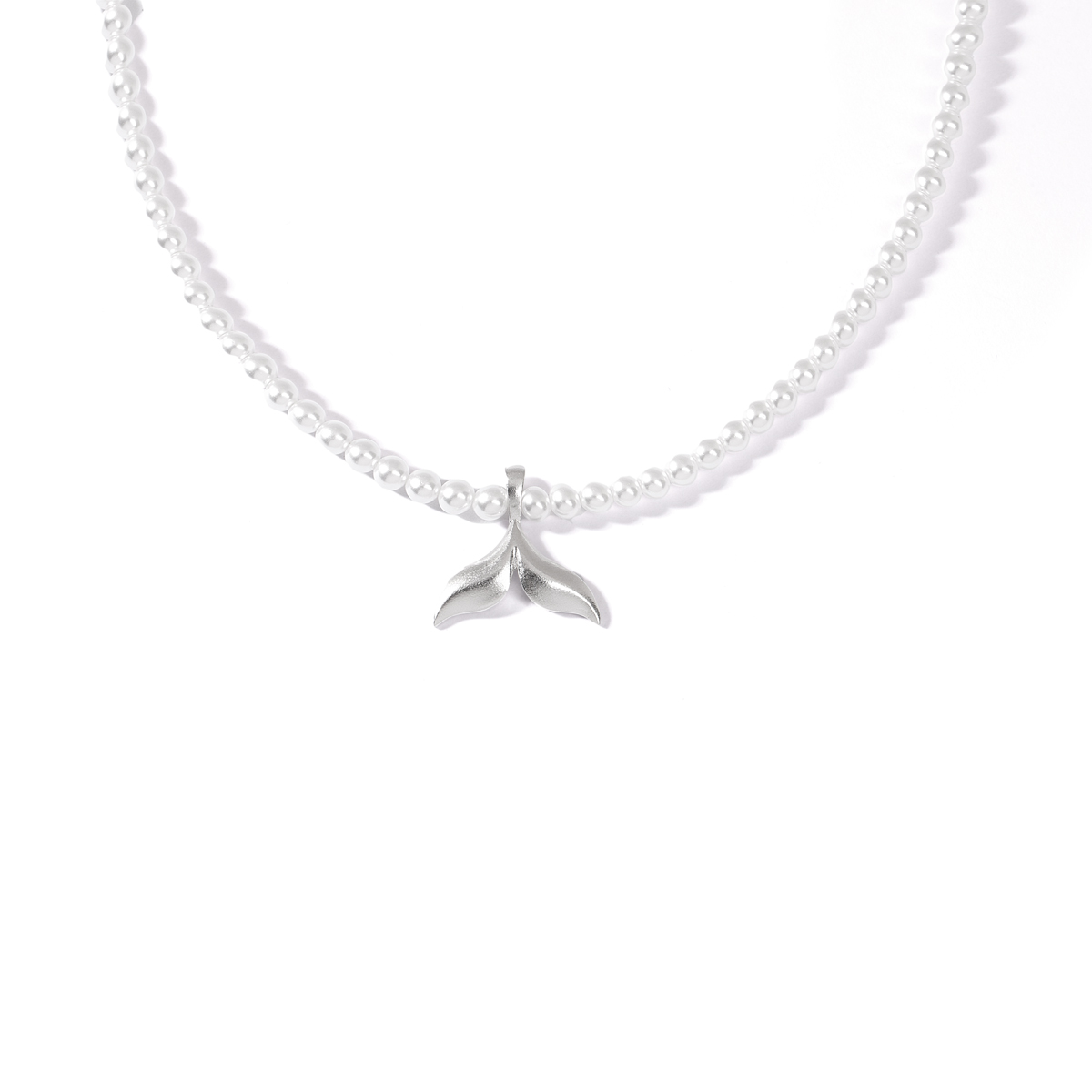 گردنبند نقره مروارید دم وال گالری طلا پرسته