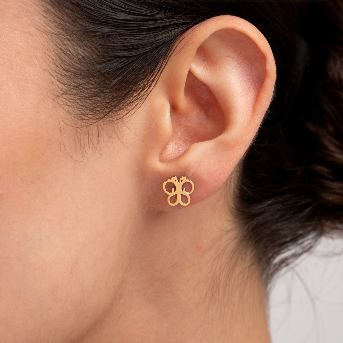 گوشواره طلا تک لنگه پروانه گالری طلا پرسته